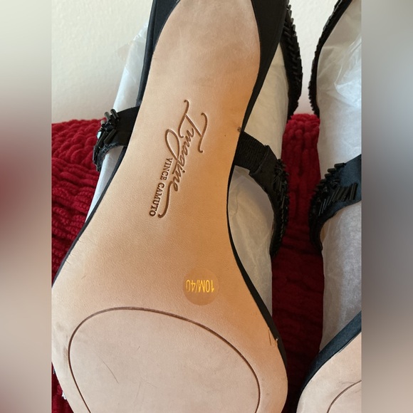 Brand New Imagine Vince Camuto Black Strappy Beaded Formal Ankle Heels Size 10 - Picture 6 of 16